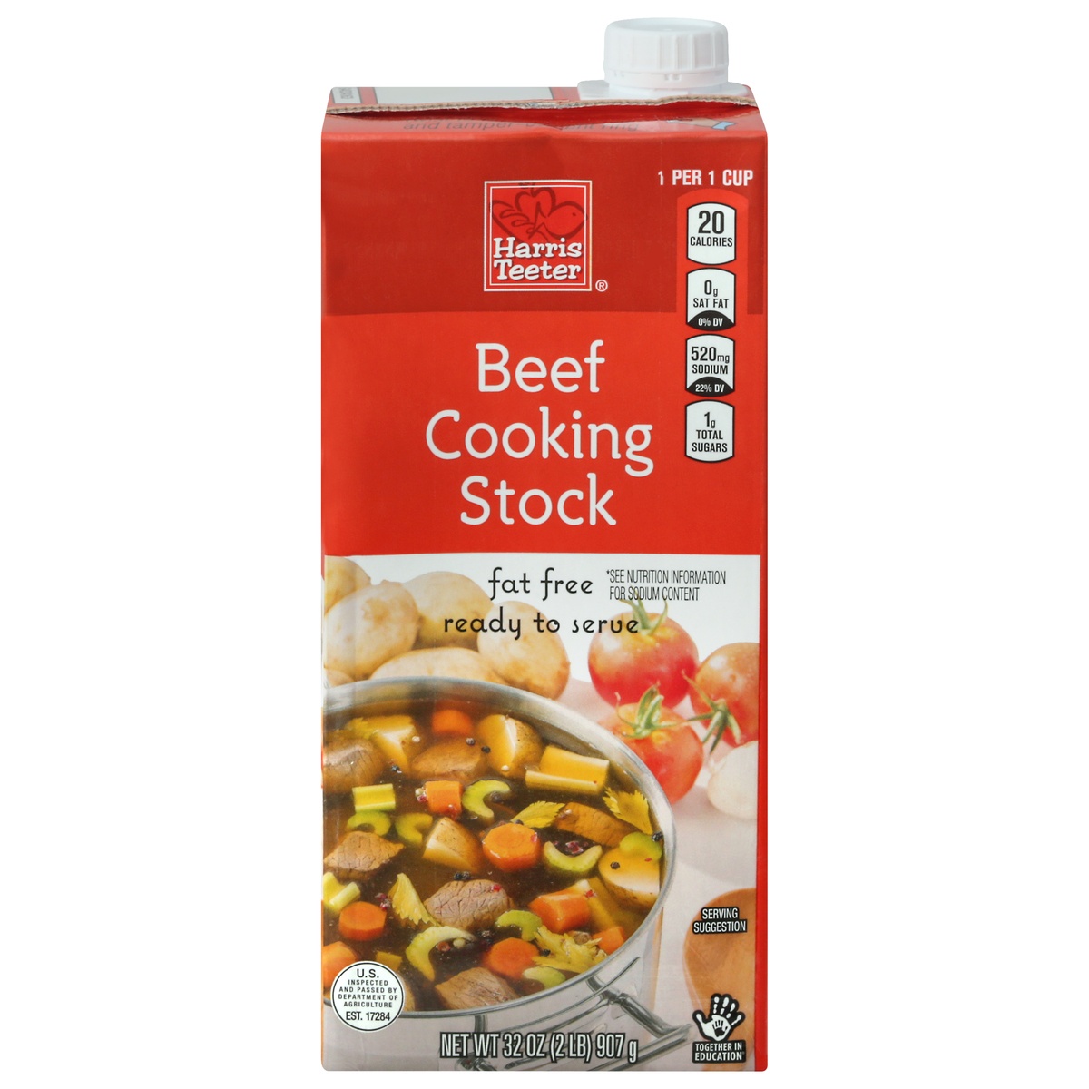 slide 1 of 1, Harris Teeter Beef Stock, 32 oz