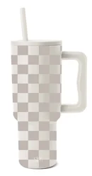 Simple Modern 24oz Trek Tumbler with Handle and Silicone Straw Lid - Almond Birch Checkmate