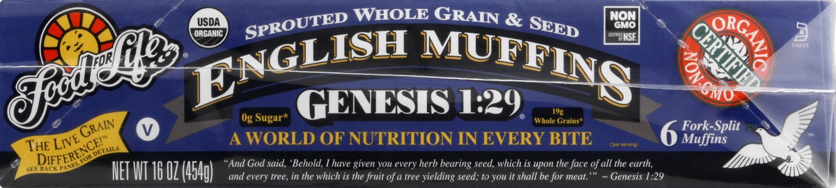 slide 3 of 9, Food For Life English Muffin Gensis, 16 oz