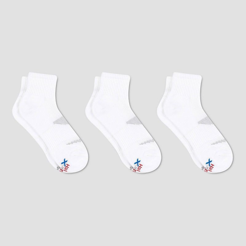 slide 3 of 3, Men's Hanes Premium Performance Power Cool Ankle Socks 3pk - White 6-12, 3 ct