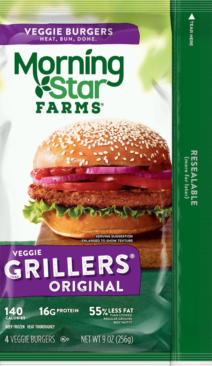 slide 9 of 13, MorningStar Farms Grillers Original Veggie Burgers, 9 oz