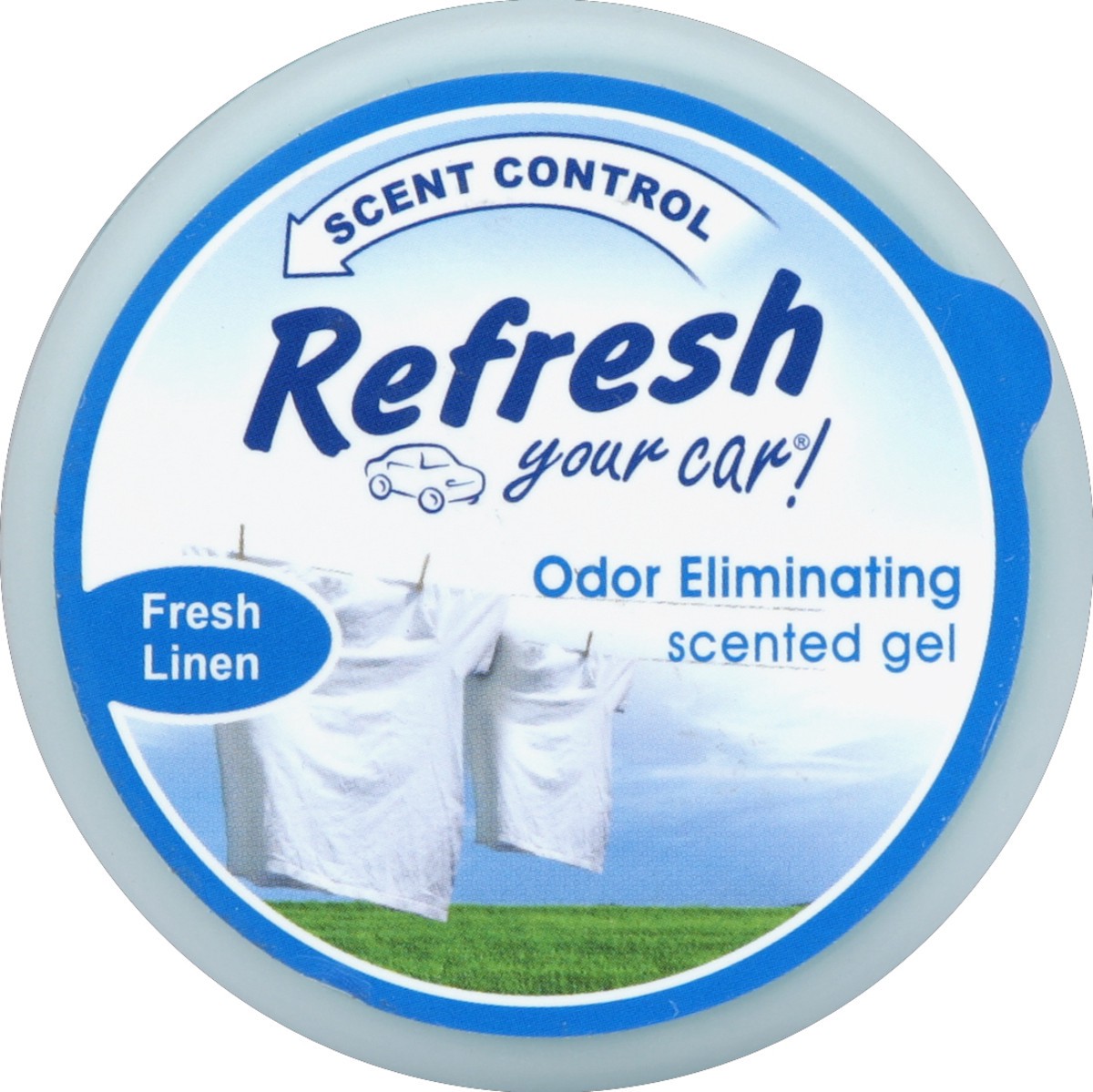 slide 3 of 4, Refresh Your Car! Refresh Your Car Scented Gel Car Air Freshener, Fresh Linen Car Scent, 4.50 fl oz