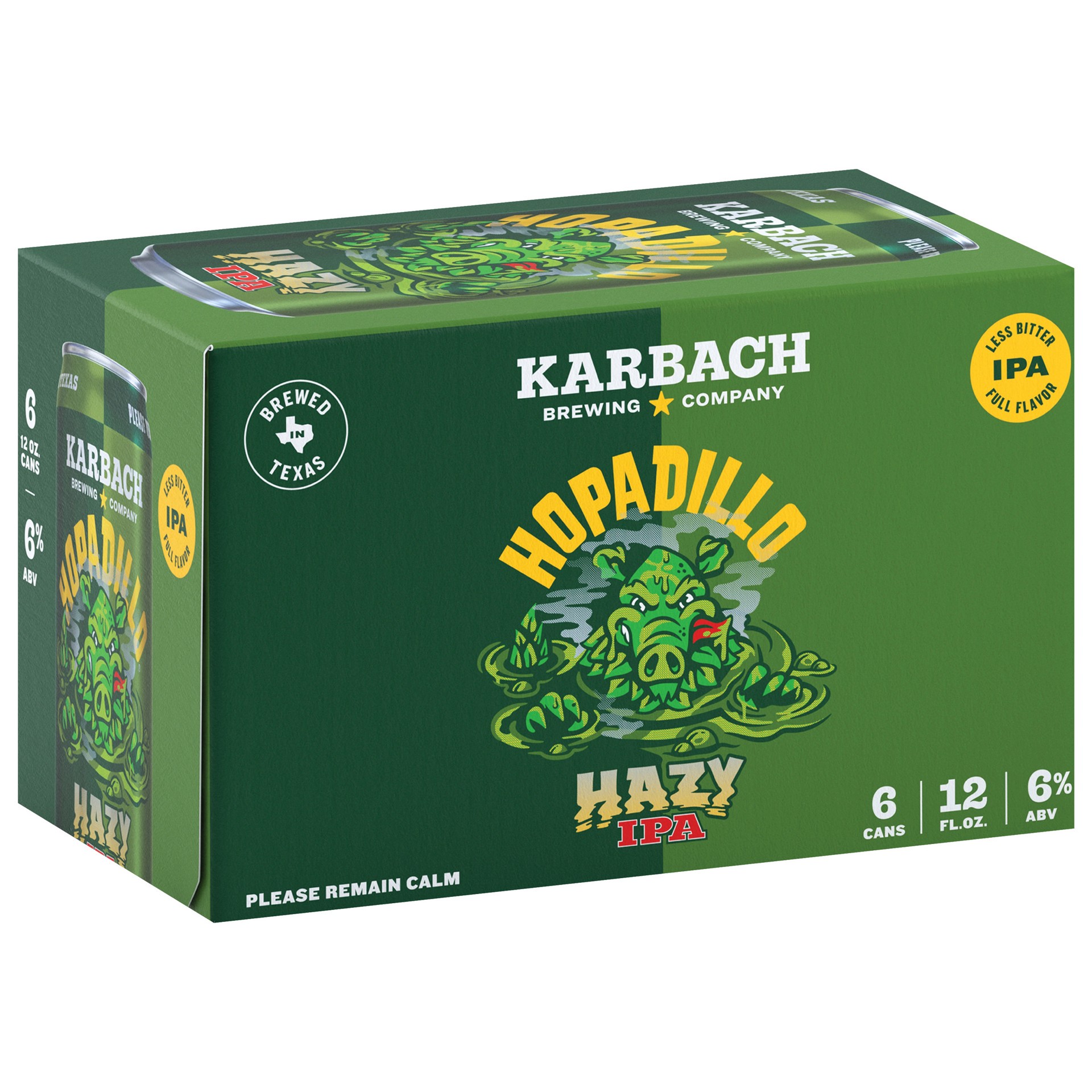 slide 1 of 2, Karbach Brewing Co. Brewing Hopadillo Hazy IPA 6x12oz Cans, 72 fl oz