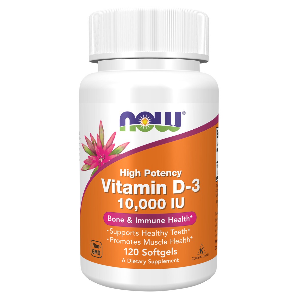 slide 2 of 7, NOW Vitamin D-3 10,000 IU - 120 Softgels, 120 ct