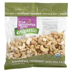 True Goodness Organic Roasted Cashews Halves & Pieces, 8 oz