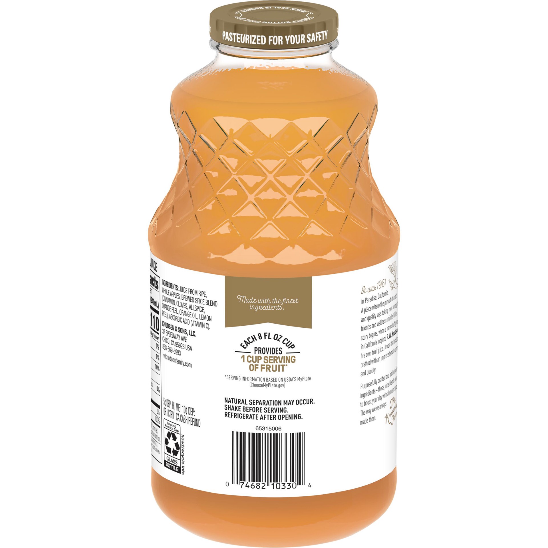 slide 4 of 5, RW Knudsen Family Cider & Spice 100% Juice 32 fl oz, 32 fl oz