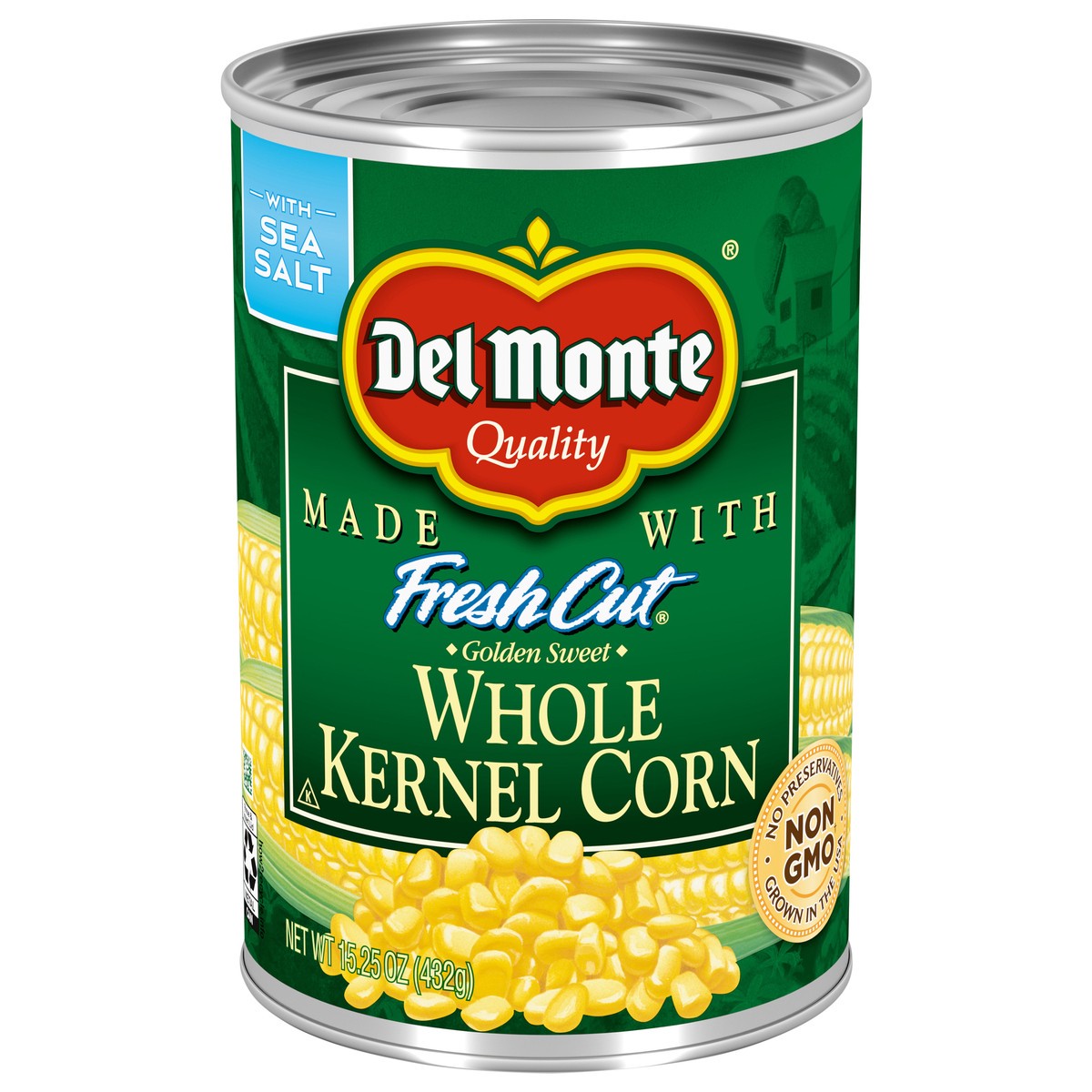 slide 1 of 7, Del Monte Fresh Cut Golden Sweet Whole Kernel Corn, 15.25 oz Can, 15.25 oz
