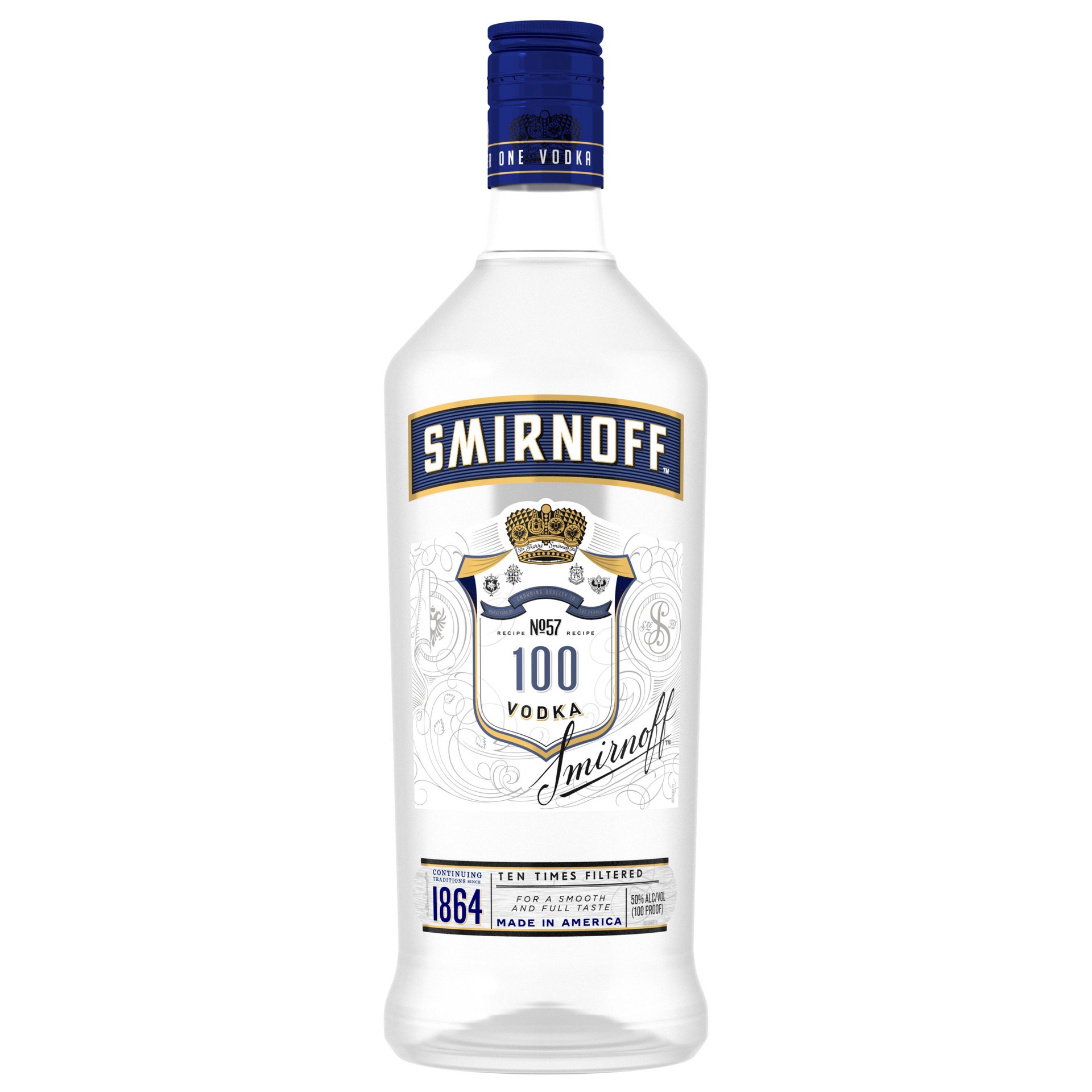 slide 1 of 2, Smirnoff 100 Proof Vodka, 1.75 L, 1.75 liter