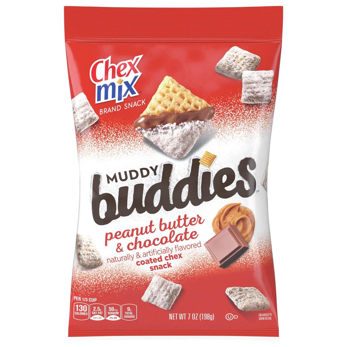 slide 1 of 10, Chex Mix Muddy Buddies, Peanut Butter and Chocolate Snack Mix, 7 oz, 7 oz