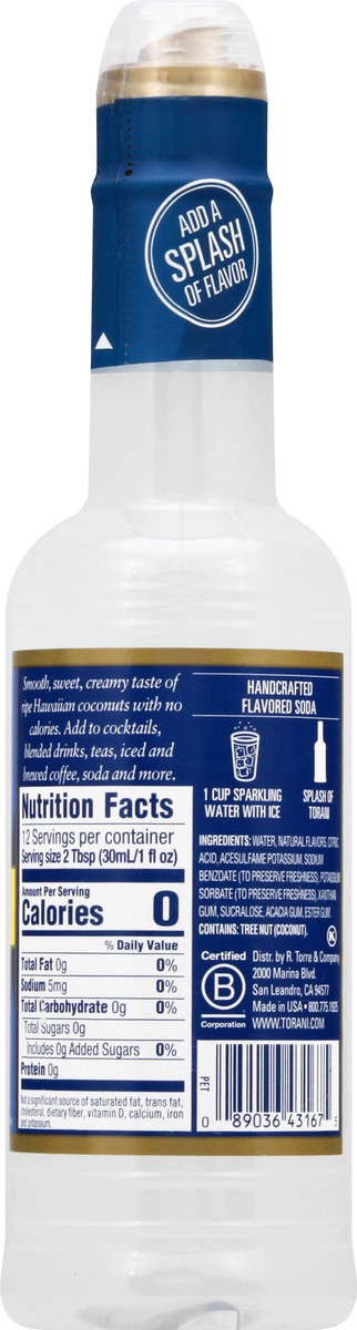 slide 10 of 13, Torani Sugar Free Coconut Syrup - 375 ml, 375 ml