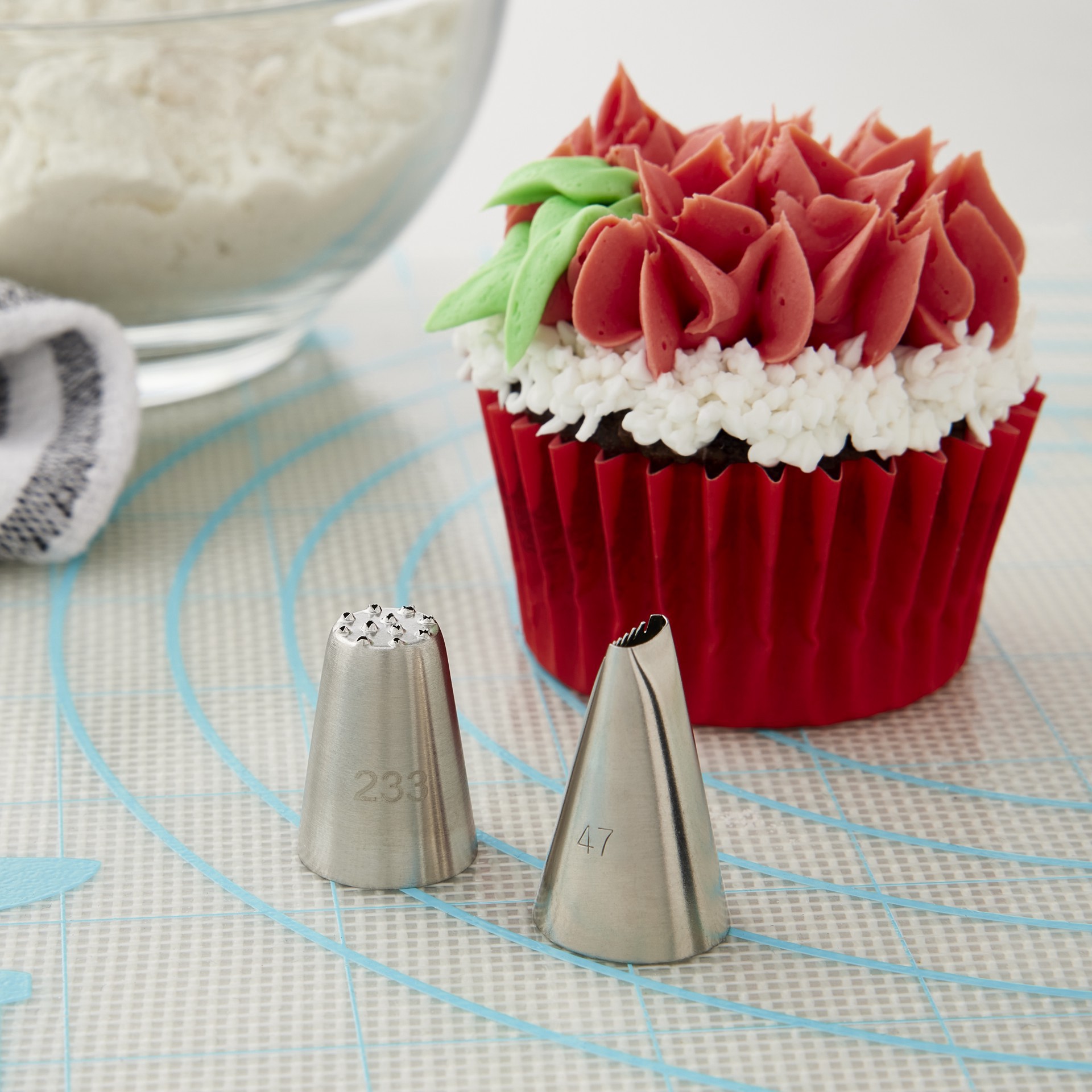 slide 2 of 3, No. 47 Basketweave & No. 233 Hair Decorating Tip Set By Celebrate It, 1 ct