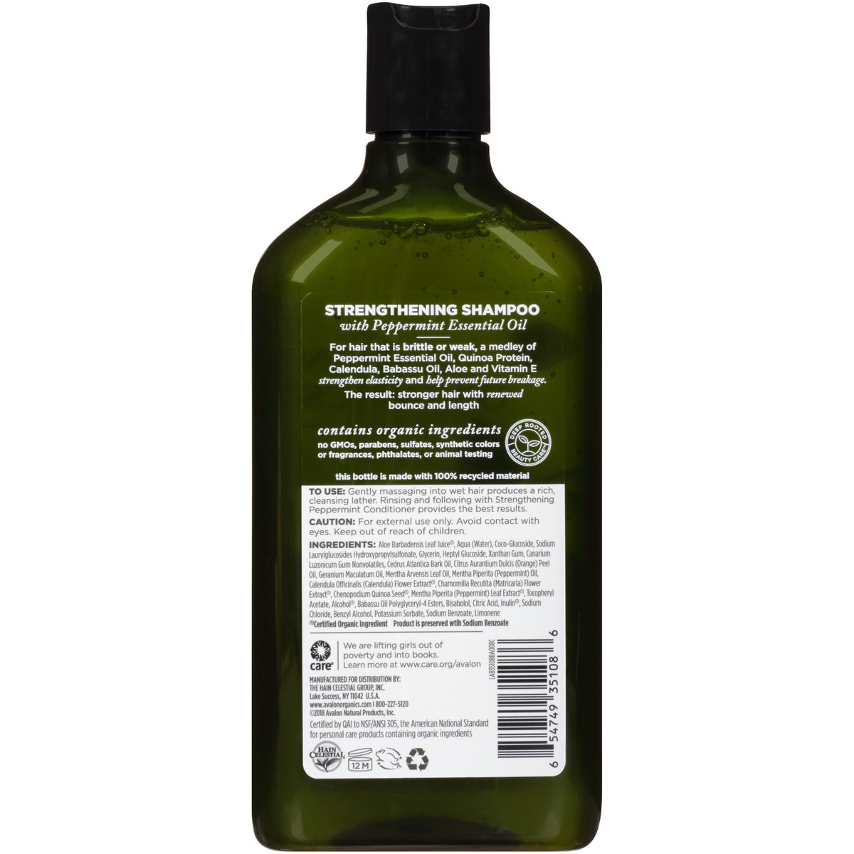 slide 7 of 9, Avalon Organics Strengthening Peppermint Shampoo, 11 oz