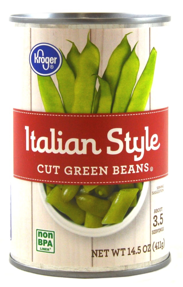 slide 1 of 1, Kroger Italian Style Cut Green Beans, 14.5 oz