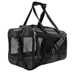 Sherpa Deluxe Black Guaranteed On Board Soft Sided Dog & Cat Carrier, 17 in L x 11 in W x 10.5 in H