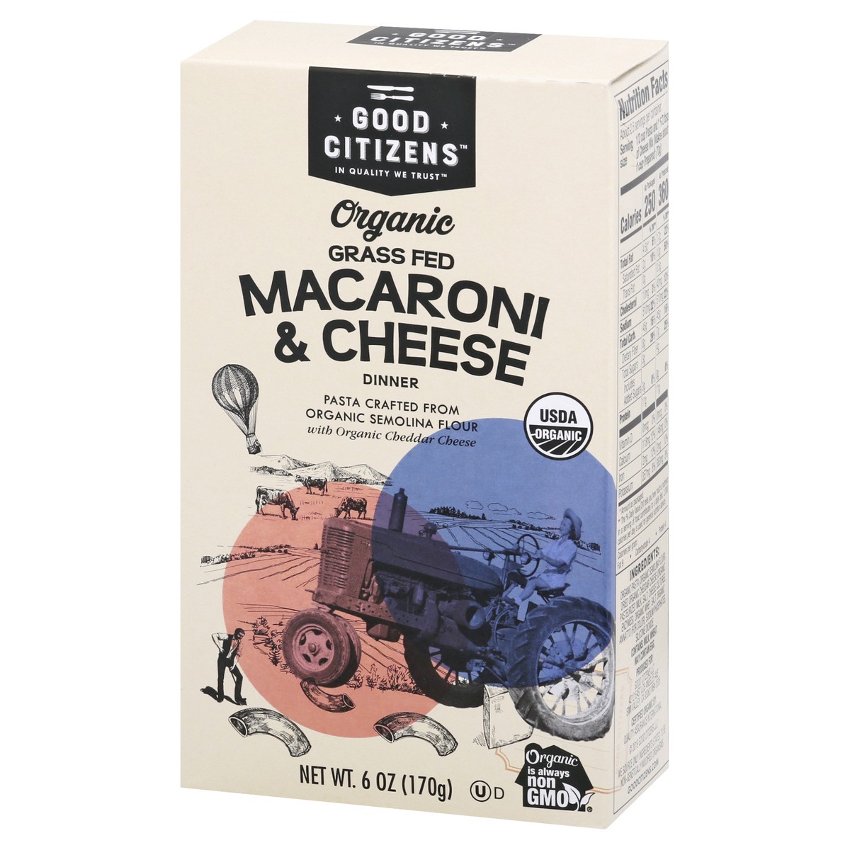 slide 3 of 10, Good Citizens Macaroni & Cheese Dinner, Organic, Grass Fed, 6 oz