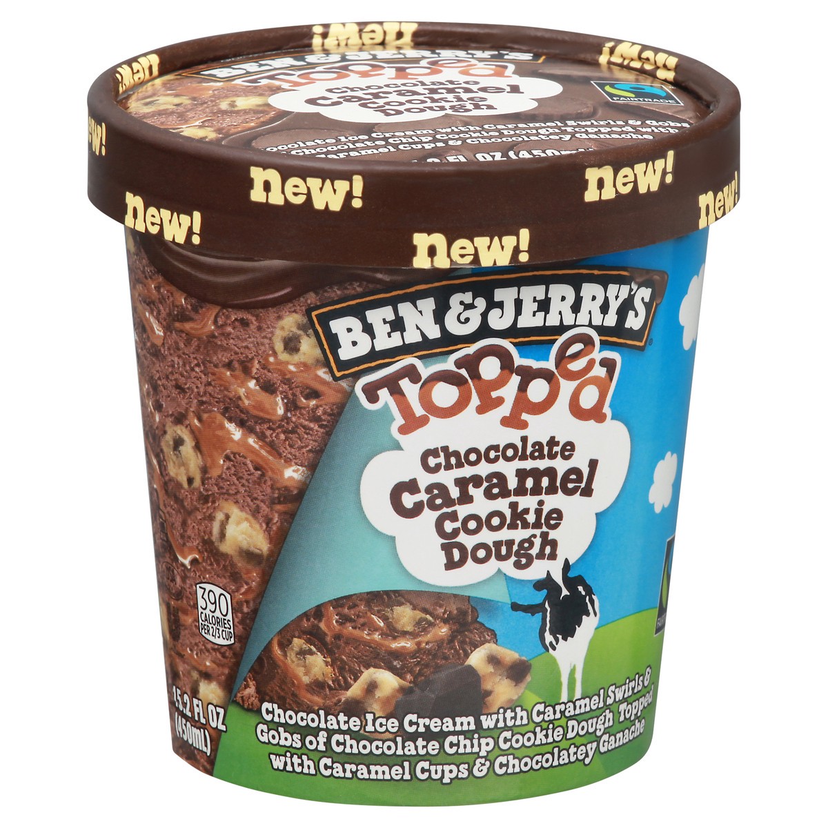 slide 8 of 9, Ben & Jerry's Ice Cream Chocolate Caramel Cookie Dough Topped, 15.2 oz, 15.2 oz