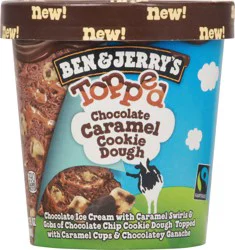 Ben & Jerry''s Ice Cream Chocolate Caramel Cookie Dough Topped, 15.2 oz