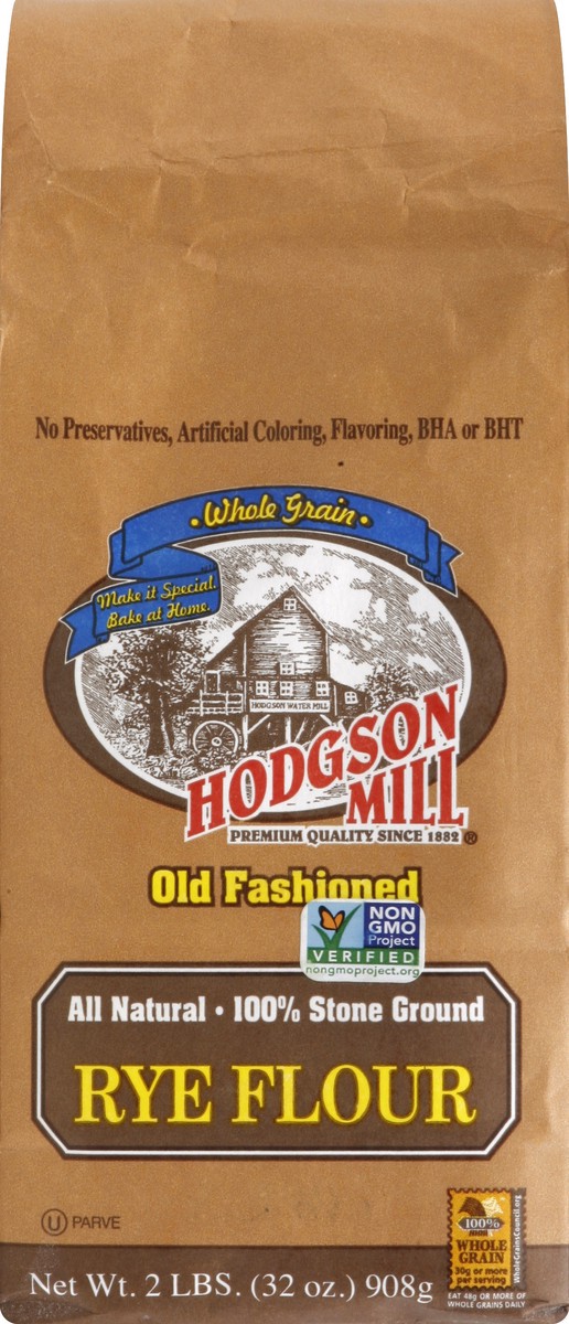 slide 5 of 5, Hodgson Mill Whole Grain Rye Flour, 2 lb