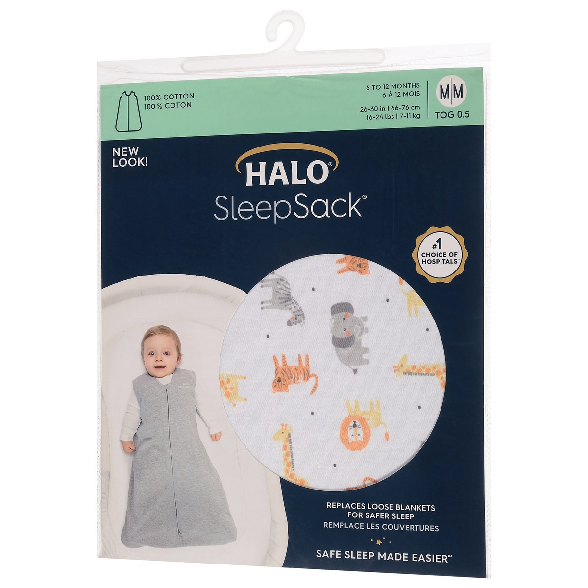 slide 4 of 9, Halo SleepSack 6 to 12 Months Jungle Print Cotton Blanket Medium 1 ea, 1 ct