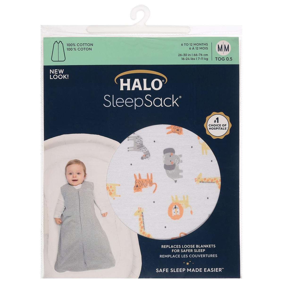 slide 8 of 9, Halo SleepSack 6 to 12 Months Jungle Print Cotton Blanket Medium 1 ea, 1 ct