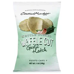 Central Market Garlic Hatch Kettle Cooked Waffle Cut Potato Chips