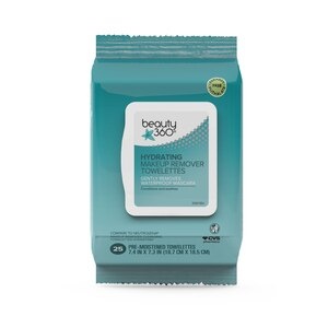 slide 1 of 1, Beauty 360 Hydrating Cleansing And Makeup Remover Towelettes, 25Ct, 25 ct