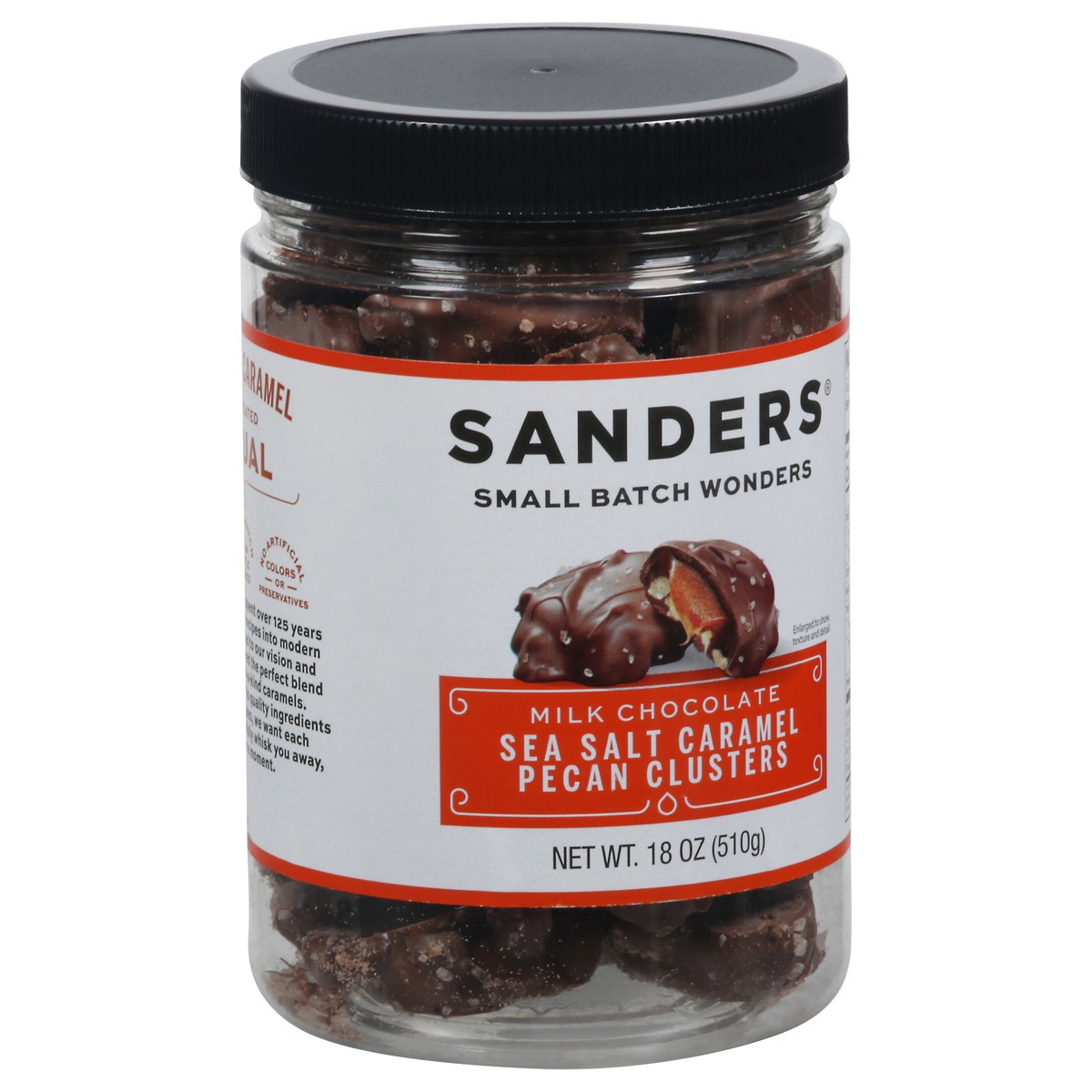 slide 3 of 9, Sanders Milk Chocolate Sea Salt Caramel Pecan Clusters 18 oz, 18 oz