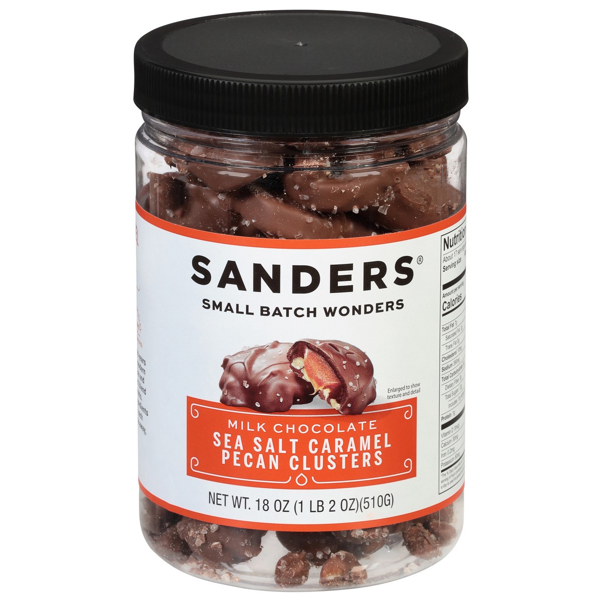 slide 1 of 9, Sanders Milk Chocolate Sea Salt Caramel Pecan Clusters 18 oz, 18 oz