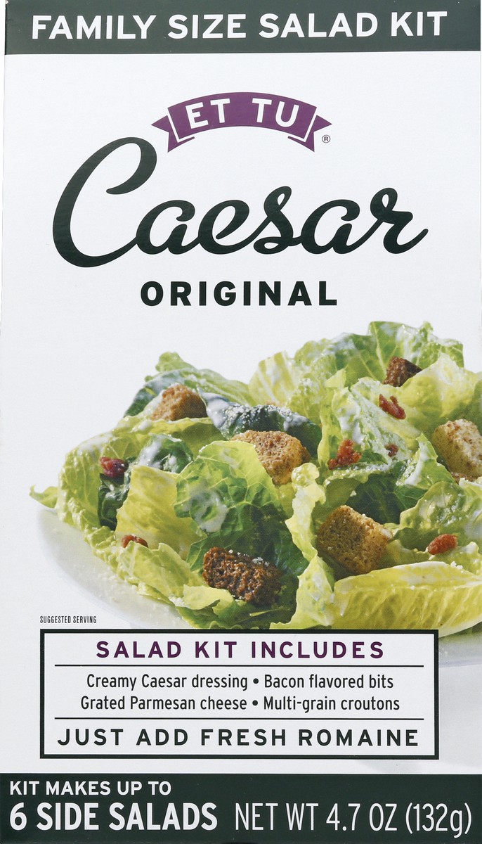 slide 5 of 6, ET TU Caesar Original Salad Kit Family Size, 4.7 oz