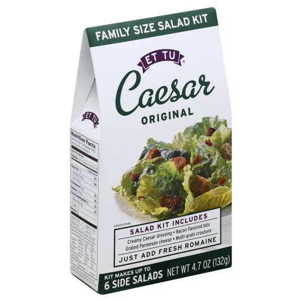 slide 1 of 6, ET TU Caesar Original Salad Kit Family Size, 4.7 oz
