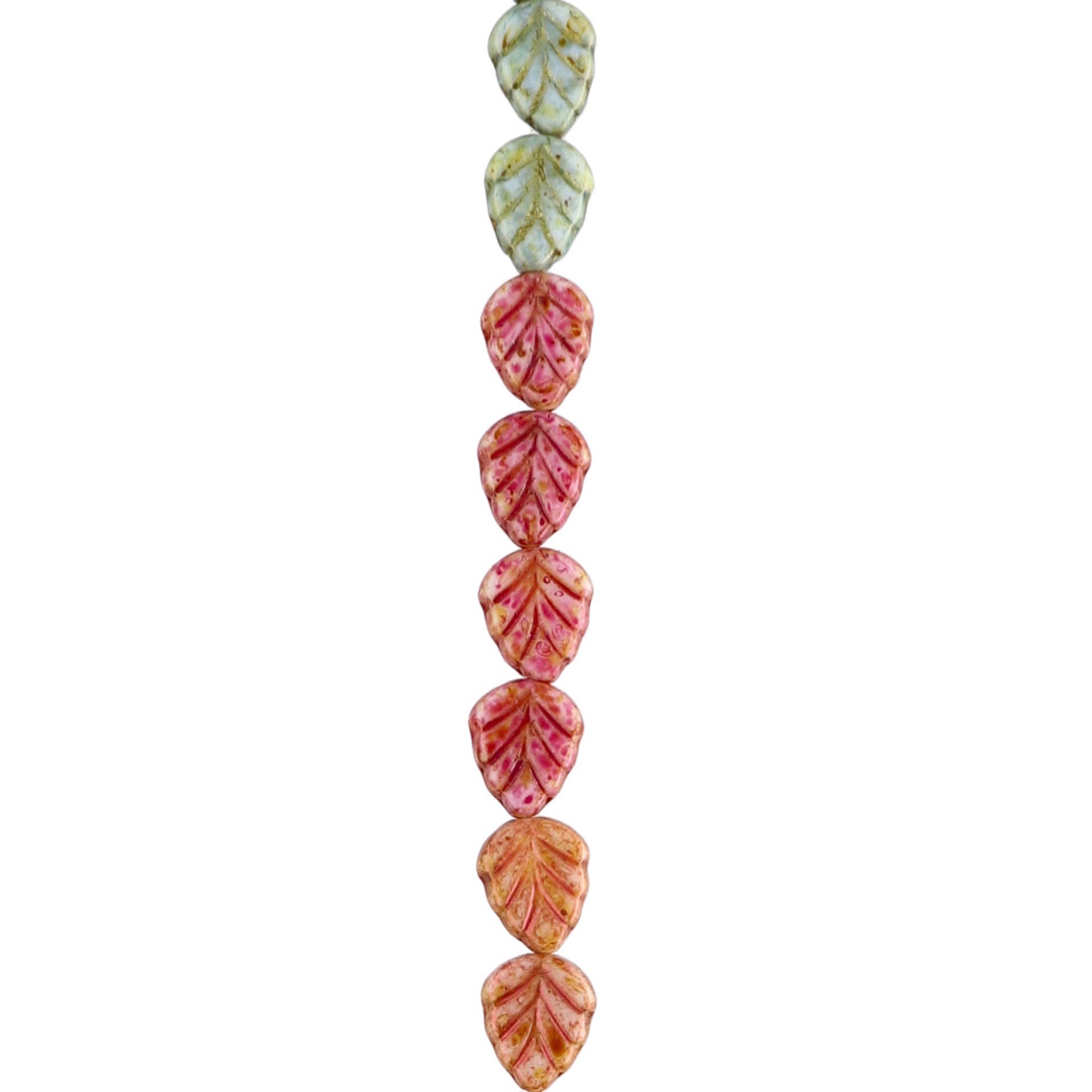 slide 4 of 5, 10mm Mixed Czech Glass Leaf Beads By Bead Landing, 10mm