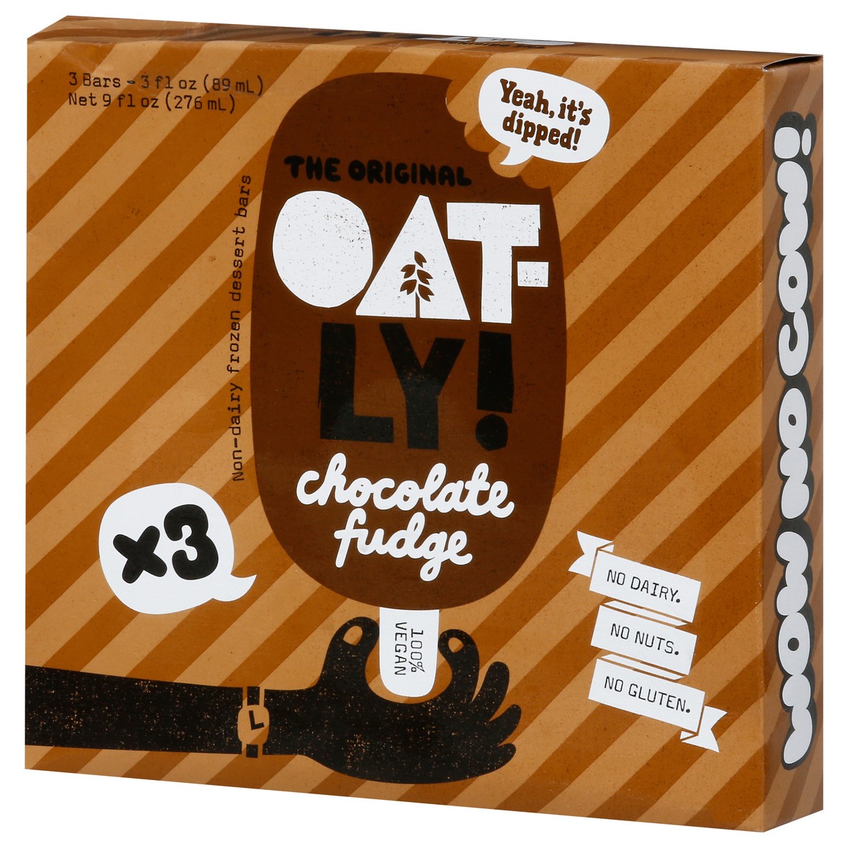slide 12 of 13, Oatly Non-Dairy Chocolate Fudge Frozen Dessert Bars 3 - 3 fl oz Bars,