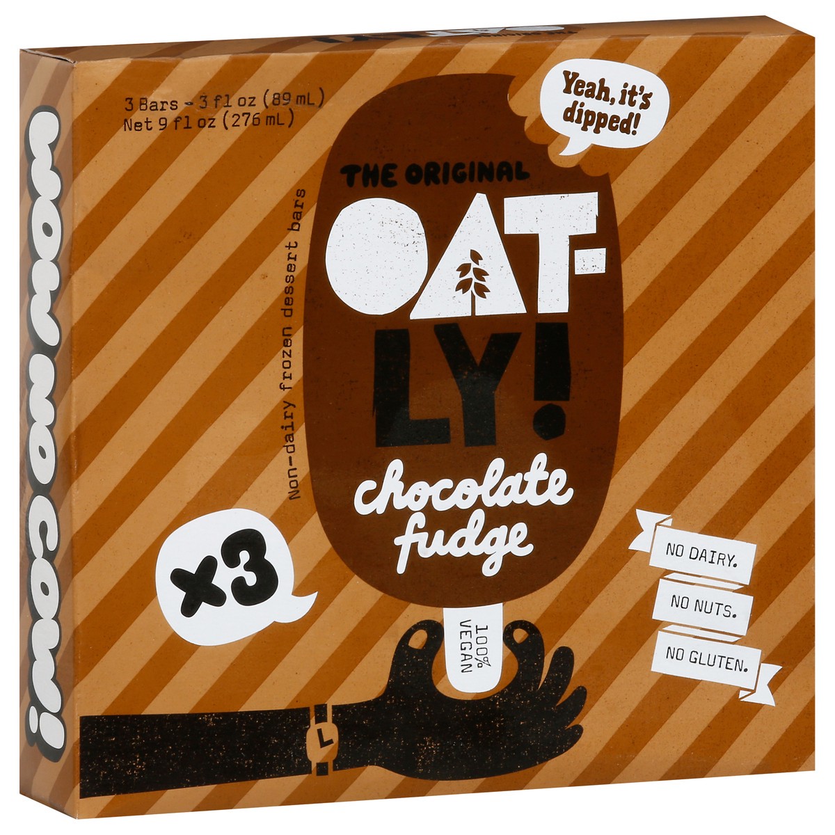 slide 10 of 13, Oatly Non-Dairy Chocolate Fudge Frozen Dessert Bars 3 - 3 fl oz Bars,