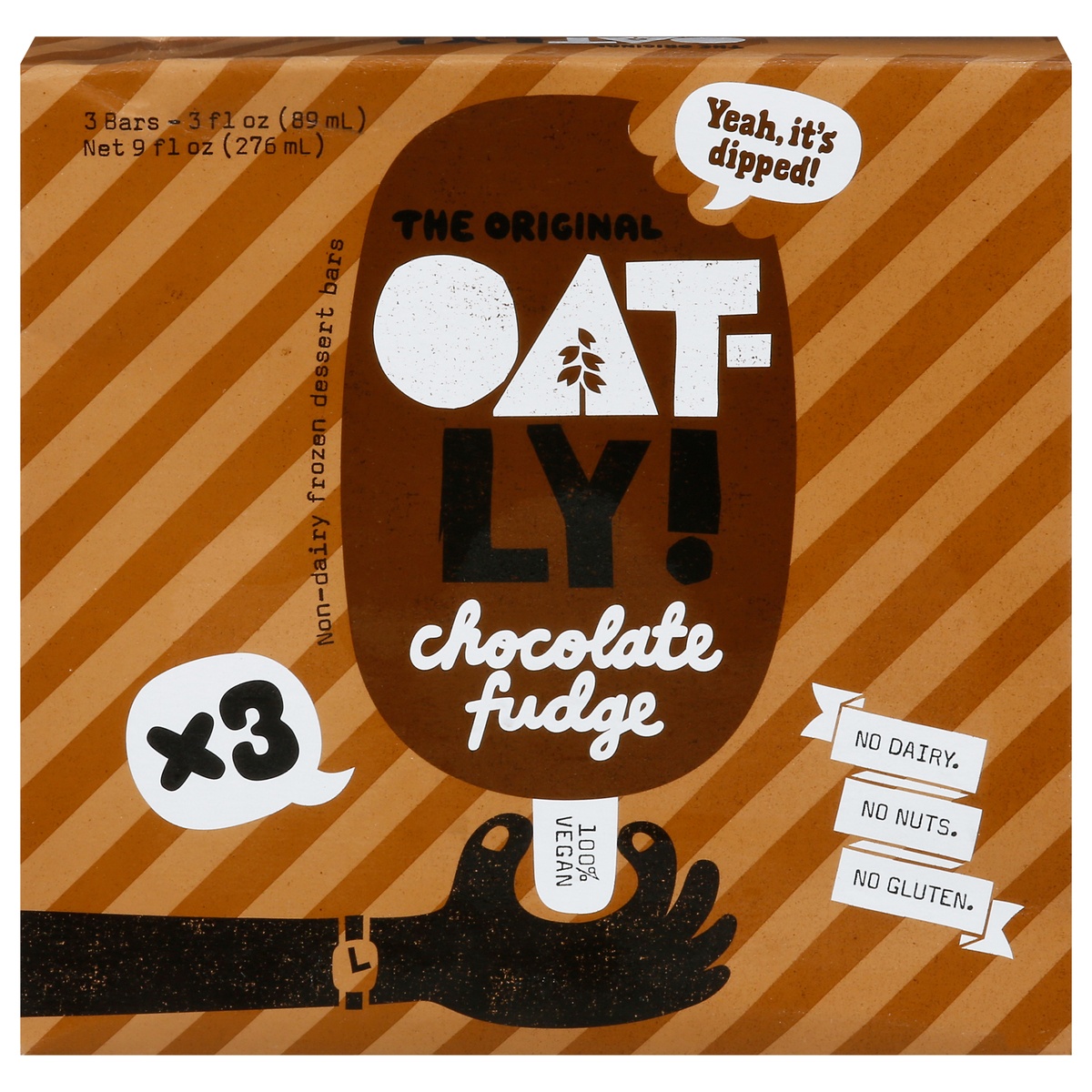 slide 1 of 13, Oatly Non-Dairy Chocolate Fudge Frozen Dessert Bars 3 - 3 fl oz Bars,