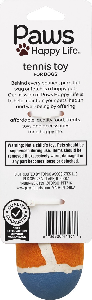 slide 6 of 6, Paws Happy Life Tennis Toy for Dogs, 1 ct