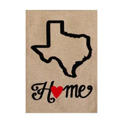 Evergreen Texas Home Burlap Garden Flag