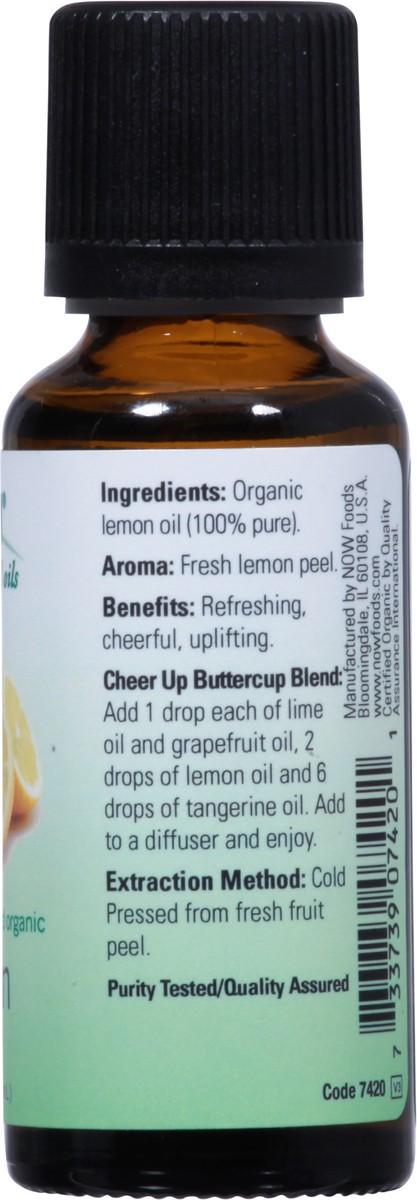 slide 8 of 9, NOW Lemon Oil, Organic - 1 fl. oz., 1 oz