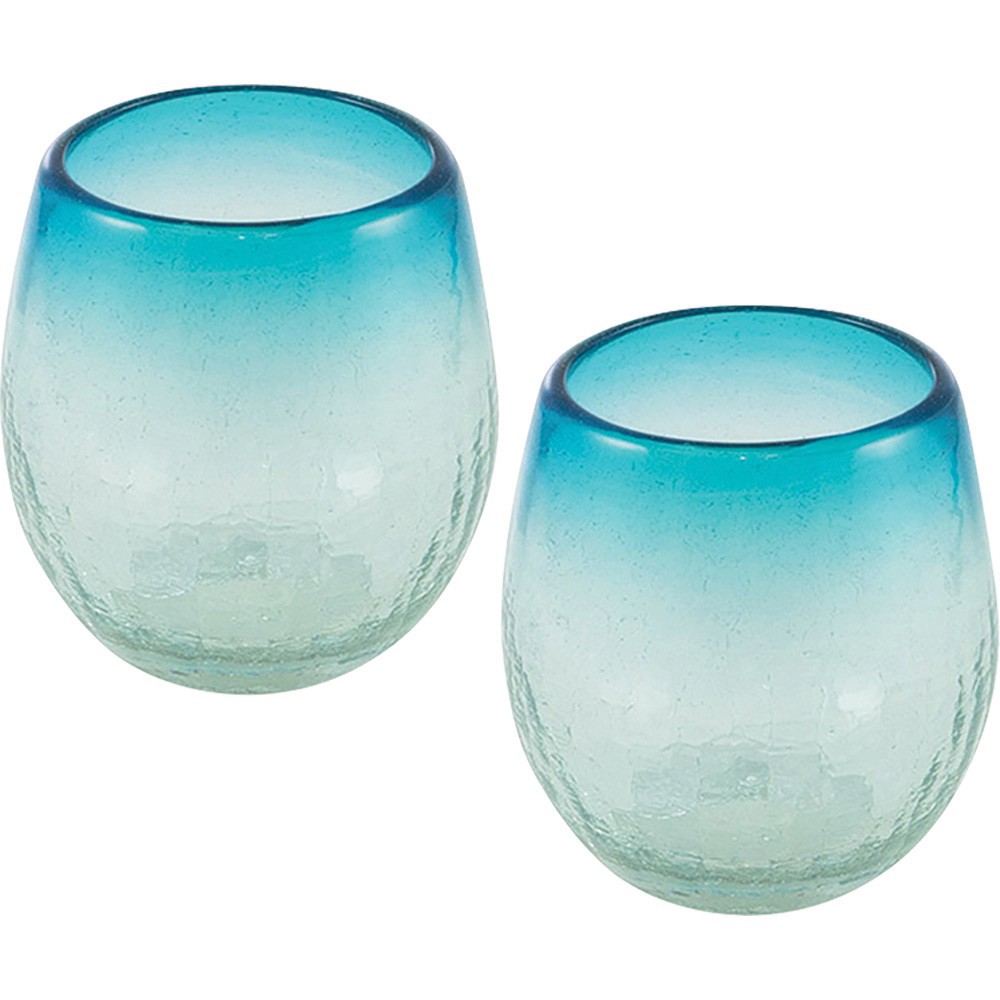 slide 1 of 1, Bambeco Maya Aqua Stemless Wine2pk, 1 ct