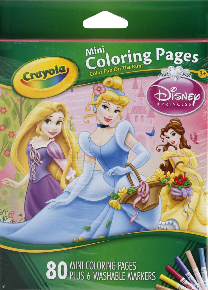 slide 3 of 4, Crayola Disney Princesses Mini Coloring Pages, 1 ct