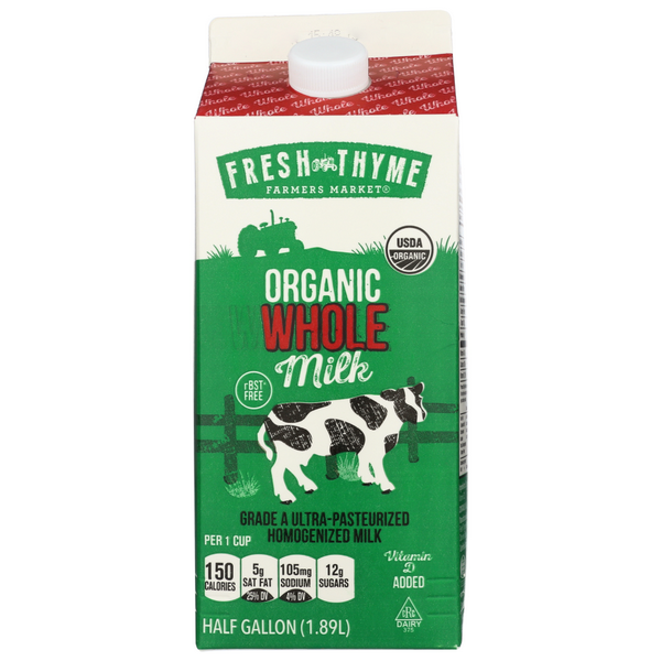 slide 1 of 1, Fresh Thyme Organic Milk Whole, 64 fl oz
