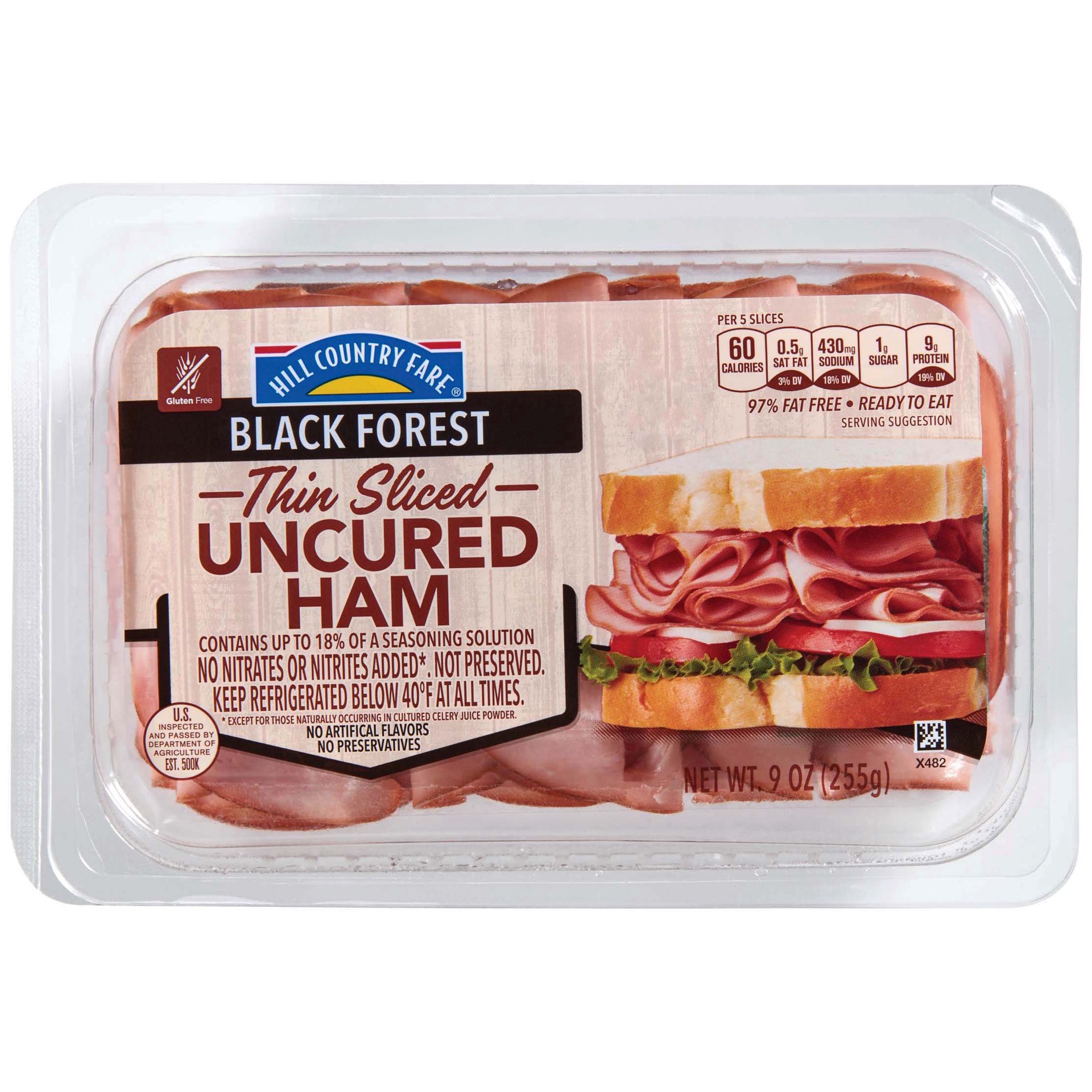 slide 1 of 1, Hill Country Fare Black Forest Ham, 9 oz