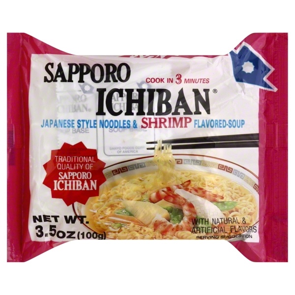 slide 1 of 1, Sapporo Ichiban Shrimp Flavored-Soup Japanese Style Noodles & Shrimp Flavored-Soup 3.5 oz Bag, 3.5 oz