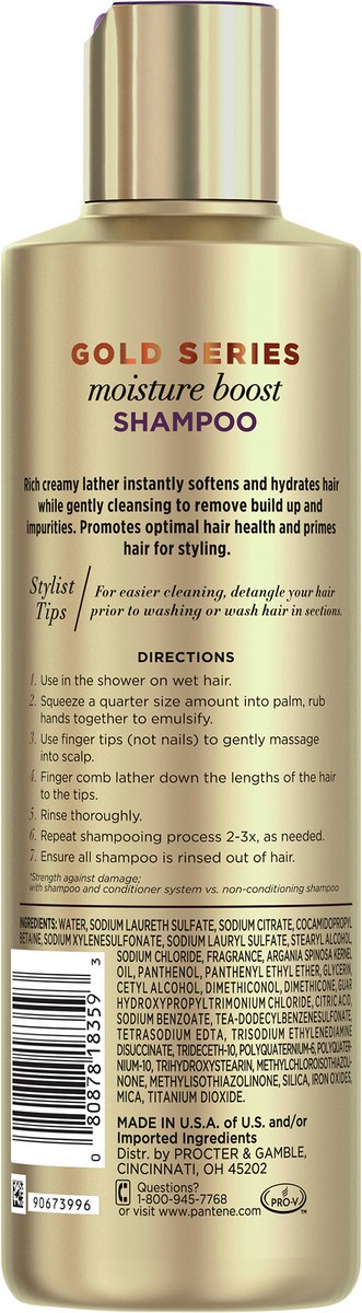 slide 3 of 3, Pantene Moisture Boost Gold Series Shampoo 9.1 fl oz, 9.1 fl oz