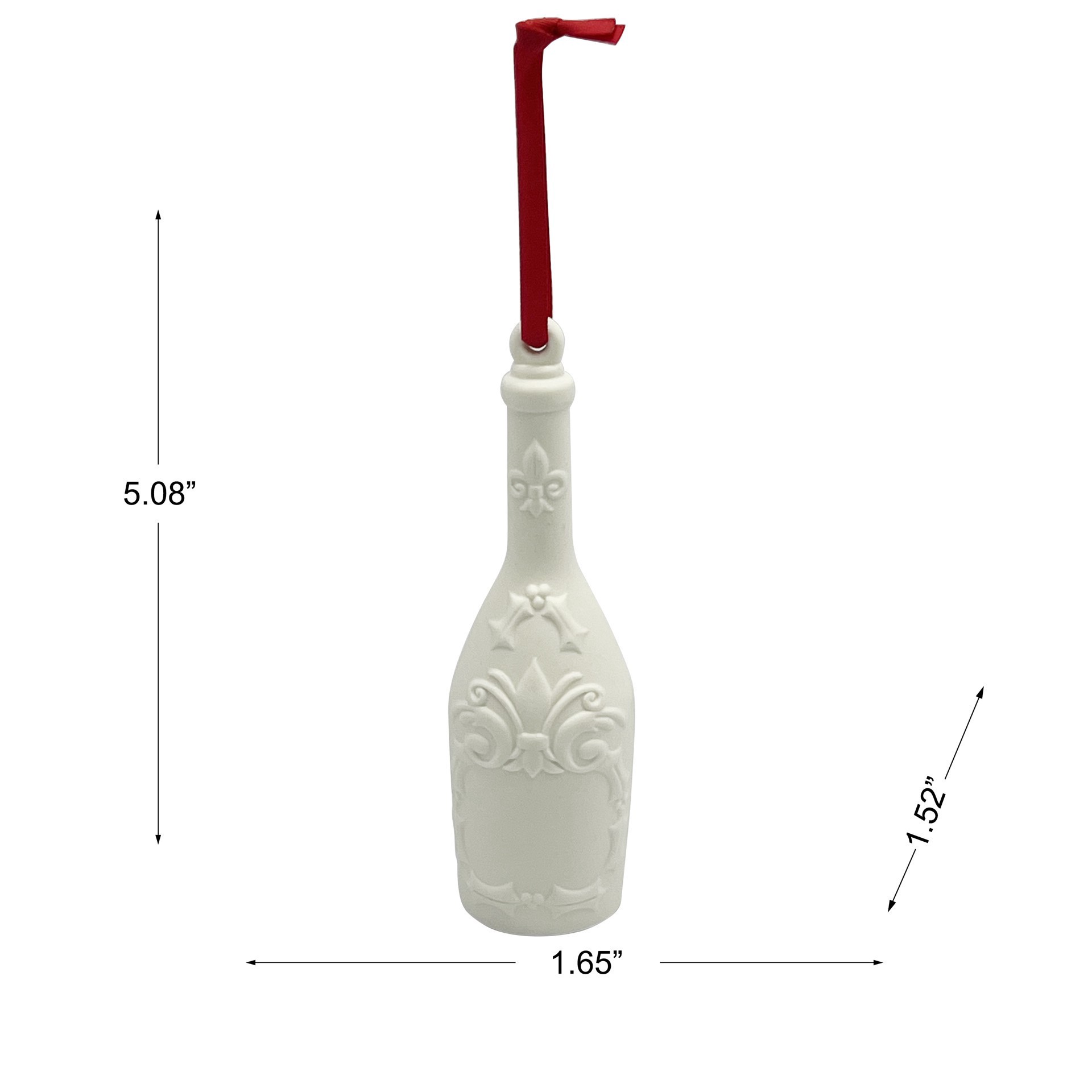 slide 2 of 5, 5" Diy Ceramic 3d Champagne Bottle Ornament By Make Market, 1.65 in x 1.52 in x 5.08 in