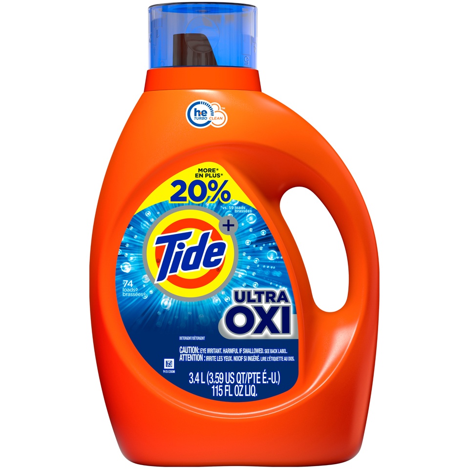 slide 1 of 1, Tide Ultra Oxi Liquid Laundry Detergent 74 Loads, 115 fl oz