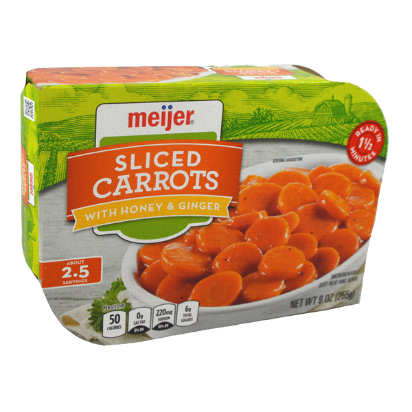 slide 1 of 1, Meijer Carrots with Honey and Ginger Vegetable Side, 9 oz
