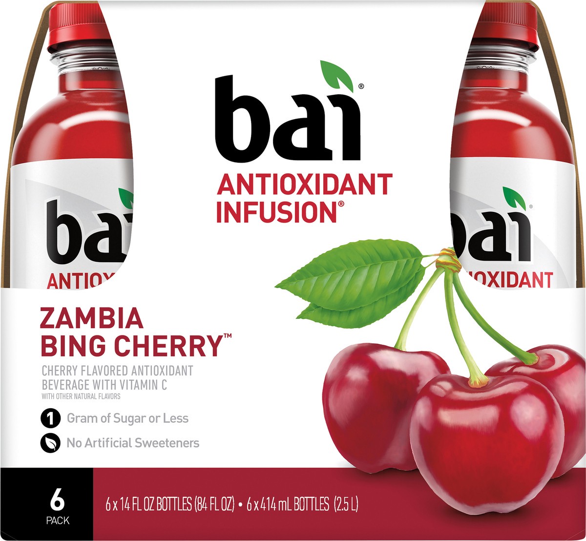 slide 4 of 6, Bai Zambia Bing Cherry Bottles, 14 fl oz, 6 ct