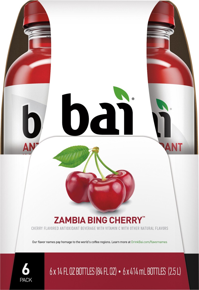 slide 3 of 6, Bai Zambia Bing Cherry Bottles, 14 fl oz, 6 ct