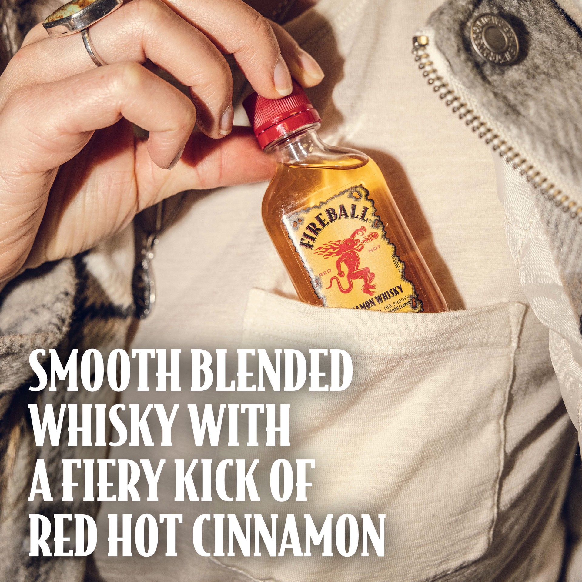 slide 2 of 5, Fireball Cinnamon Whiskey, 200ml Plastic Bottle, 66 Proof, 200 ml