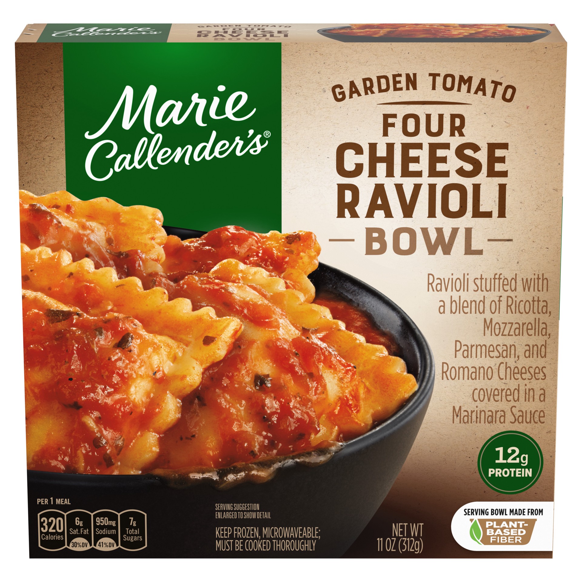 slide 1 of 5, Marie Callender's Garden Tomato Four Cheese Ravioli Bowl, Frozen Meal, 11 OZ,